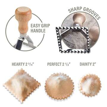 Easy Ravioli Maker Starter Kit | 3 Ravioli Mold Pasta Gift Set + Cookbook | Ravioli Press Guide to M...