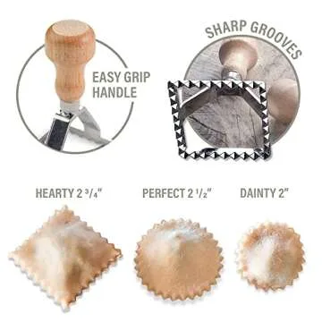 Easy Ravioli Maker Starter Kit | 3 Ravioli Mold Pasta Gift Set + Cookbook | Ravioli Press Guide to M...