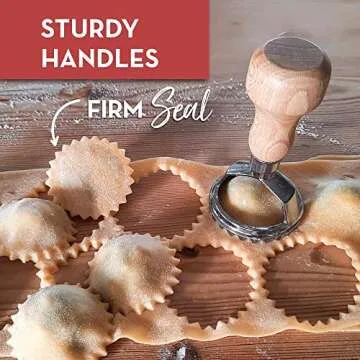 Easy Ravioli Maker Starter Kit | 3 Ravioli Mold Pasta Gift Set + Cookbook | Ravioli Press Guide to Making Ravioli and Stamp Stuffed Pastas like Tortellini + Recipes for Classic Fillings and Sauces
