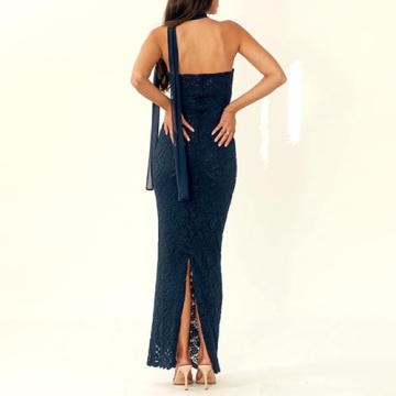 Floral Lace Maxi Dress for Women - Elegant Party Wear