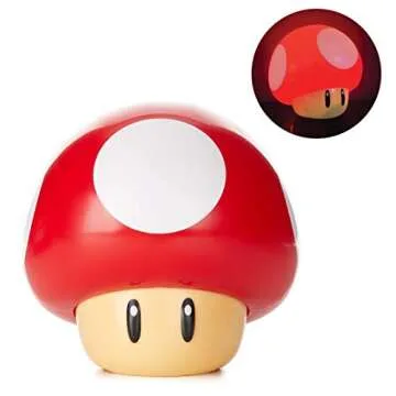 Paladone Super Mario Bros Mushroom Light with Sound, Nintendo Collectible Figure Lamp Gift for Fans, Themed Decor for Bedrooms or Gaming Rooms