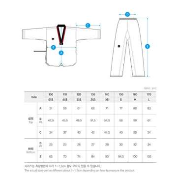 MOOTO Taekwondo MTX Basic Uniform Poom Dobok TKD WTF approvaled (160 (Height : 160~169cm)(5.24~5.54ft)