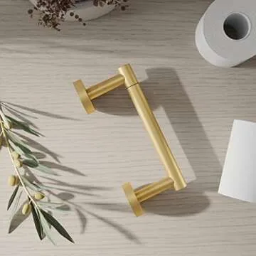 RARXTR Gold 2 Pack Toilet Paper Holder SUS304 Stainless Steel Double Post Pivoting Toilet Paper Roll Holder Wall Mounted Toilet Tissue Holder for Commercial Bathroom RV