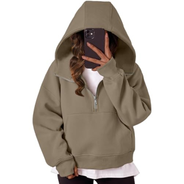 Trendy Queen Women's Half-Zip Pullover Sweatshirt - Cozy & Stylish