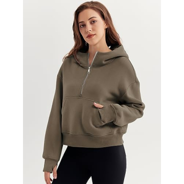 Trendy Queen Women's Half-Zip Pullover Sweatshirt - Cozy & Stylish