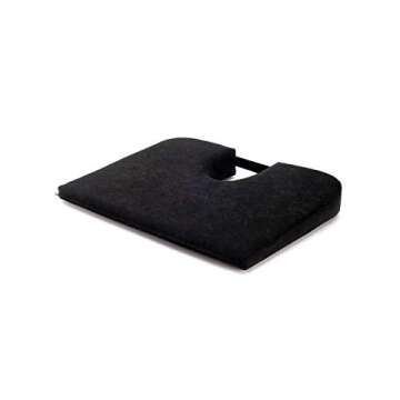 TUSH CUSH Home Office Orthopedic Large Computer Ergonomic Seat Cushion Original - Black Velour Fabric
