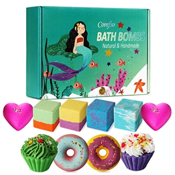 Colorful 10 Bath Bombs Gift Set for Kids & Adults