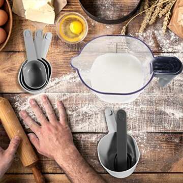 Recogwood 10-Piece Stackable Measuring Cup and Spoon Set