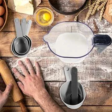 Recogwood 10-Piece Stackable Measuring Cup and Spoon Set