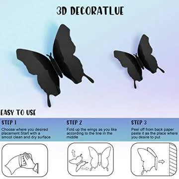BBTO 36 Pieces Butterfly Wall Stickers - 3D Removable Decor