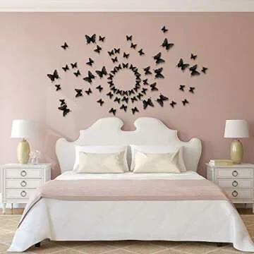 BBTO 36 Pieces Butterfly Wall Stickers - 3D Removable Decor
