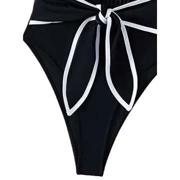 Hilinker Women's Deep V Neck One Piece Tummy Control Swimsuit