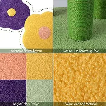 SENNAUX 28" Flower Cat Tree with Scratching Post