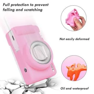 Rieibi ZV-1F Case, Soft Silicone Protective Case for Sony ZV1F/ZV-1M2/ZV-1 Mark II Vlog Camera, Lightweight ZV1F Case - Pink