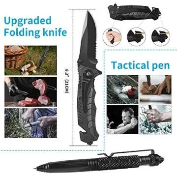 JINAGER Survival Gear Kits Outdoor Survival Gear Tool for Trip,with Fire Starter, Whistle, Wood Cutter, Tactical Pen for Camping, Hiking, Climbing for Wilderness/Trip/Cars/Hiking/Camping