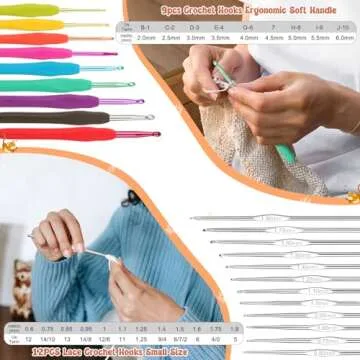 Coopay 58PCS Crochet Kit for Beginners with Ergonomic Hooks