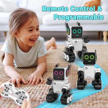okk Robot Toys for Kids, Programmable Remote Control Robot, Interactive Toys with Coin Piggy Bank, S...