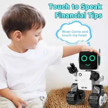 okk Robot Toys for Kids, Programmable Remote Control Robot, Interactive Toys with Coin Piggy Bank, Smart Robot with LED and Tray, Walking Talking Singing Dancing Robot Gift for Boys Girls