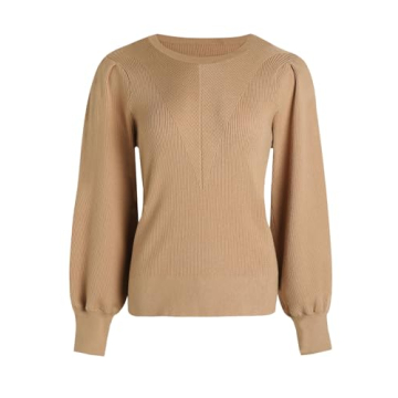 Tapata Women Pullover Sweater with Puff Sleeves