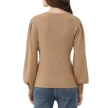 Tapata Women Pullover Sweater with Puff Sleeves