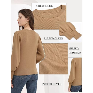 Tapata Women Pullover Sweater with Puff Sleeves