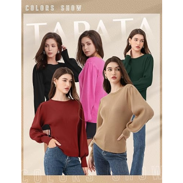 Tapata Women Pullover Sweater with Puff Sleeves