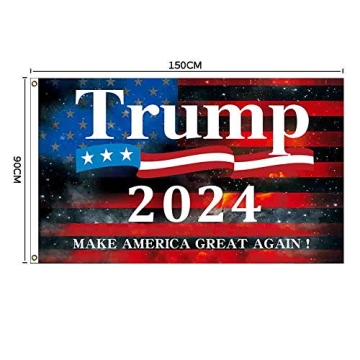 Trump 2024 Flag 3x5 ft with Brass Buttonholes