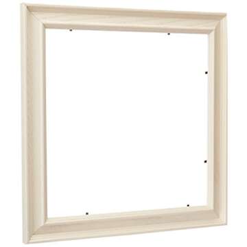ArtToFrames 12x12 inch Off White Stain on Solid Wood Wood Picture Frame, WOM0066-78238-YWHT-12x12
