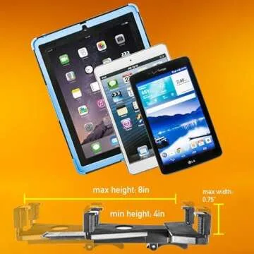 iBOLT TabDock Bizmount Clamp Heavy Duty Post/Pole Mount for Stationary Bikes, Gym Equipment, Treadmills, Ellipticals, Carts, Wheelchairs, Hospital Patient Care Etc. for All 7-10 inch Tablets