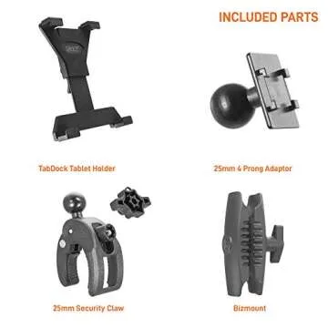 iBOLT TabDock Bizmount Clamp Heavy Duty Post/Pole Mount for Stationary Bikes, Gym Equipment, Treadmills, Ellipticals, Carts, Wheelchairs, Hospital Patient Care Etc. for All 7-10 inch Tablets