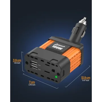 Ampeak 100W Car Adapter with Dual USB Ports and Safety Features