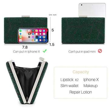 Yekajlin Women Clutches Crystal Evening Bags Clutch Purse