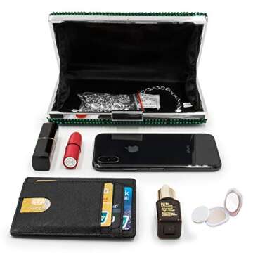 Yekajlin Crystal Evening Clutch for Weddings and Parties