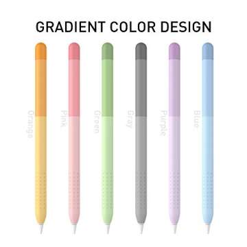 Delidigi Pencil Case Compatible with Apple Pencil 1st Generation Case, Gradient Color Silicone Protective Case Sleeve Cover Accessories for Apple Pencil 1st Gen