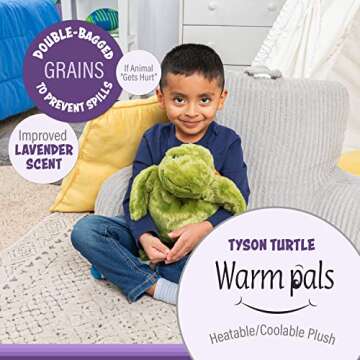 Warm Pals - Tyson Turtle - 1.5lbs - Cozy Microwavable Lavender Scented Plush Toys - Heated Stuffed A...