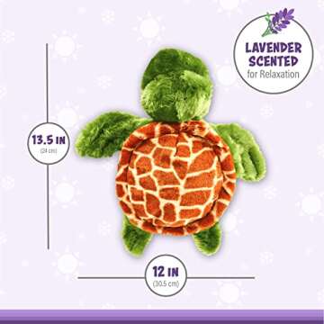 Warm Pals - Tyson Turtle - 1.5lbs - Cozy Microwavable Lavender Scented Plush Toys - Heated Stuffed Animal - Heatable Coolable Bedtime Comfort Plushie