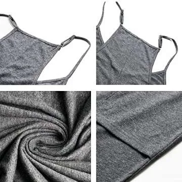 ZOOMOON Women's Loose Casual Sleeveless Adjustable Jumpsuits Stretchy Long Pants Wide Leg Rompers with Two Pockets-Gray L