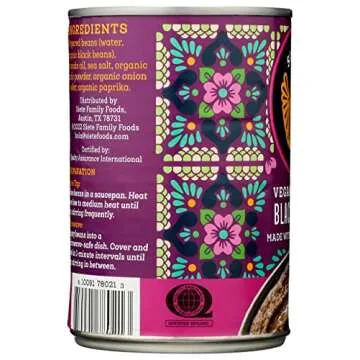 SIETE FAMILY FOODS Refried Black Beans, 16 OZ