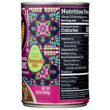 SIETE FAMILY FOODS Refried Black Beans, 16 OZ