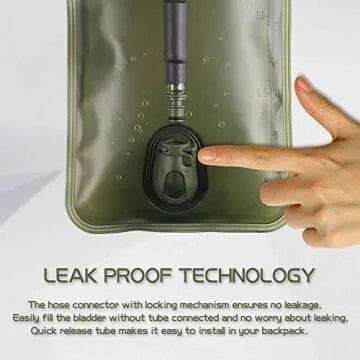 2L Hydration Bladder, Water Bladder for Hiking Backpack 2 Liter Military Green Water Storage Bag with Insulated Tube, Hydration Back Pack Replacement for Outdoor Camping Running Cycling