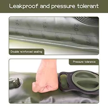 2L Hydration Bladder, Water Bladder for Hiking Backpack 2 Liter Military Green Water Storage Bag with Insulated Tube, Hydration Back Pack Replacement for Outdoor Camping Running Cycling