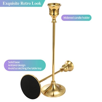 Anndason 6 Gold Taper Candle Holders for Elegant Decor