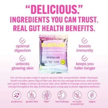 Belliwelli Birthday Cake Probiotic Snack Bars - 8 Pack