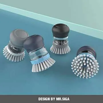 Soap Dispensing Palm Brush for Effortless Dish Cleaning