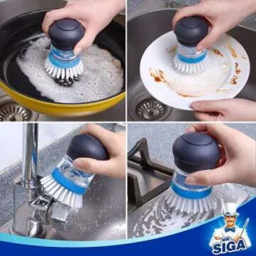 Soap Dispensing Palm Brush for Effortless Dish Cleaning