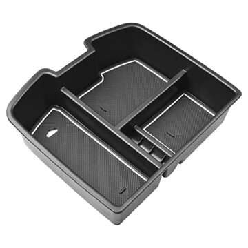 HGWEI Center Console Organizer Compatible with 2007-2014 Chevy Silverado GMC Sierra Avalanche Tahoe Suburban Yukon Yukon XL Accessories, Floor Mounted Center Console ONLY, White Trim