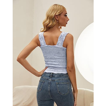 AIHUKOCY Floral Crop Tank Top for Women - Stylish & Comfy