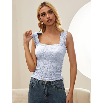 AIHUKOCY Floral Crop Tank Top for Women - Stylish & Comfy