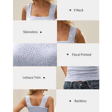 AIHUKOCY Floral Crop Tank Top for Women - Stylish & Comfy