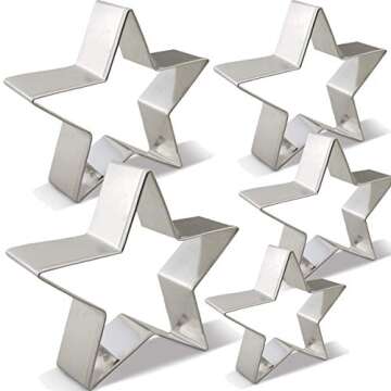 Antallcky Star Cookie Cutter Set - 5 Stainless Steel Molds